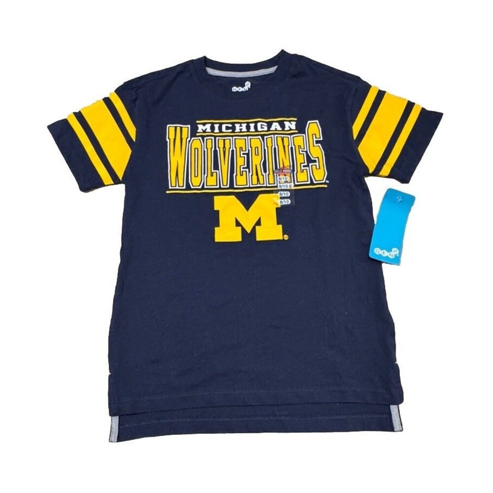 Michigan Wolverines Gen 2 Youth S 6-8 Navy Blue Maize Logo Short Sleeve T-Shirt